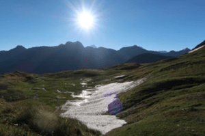 The alpine landscape at 2500m.