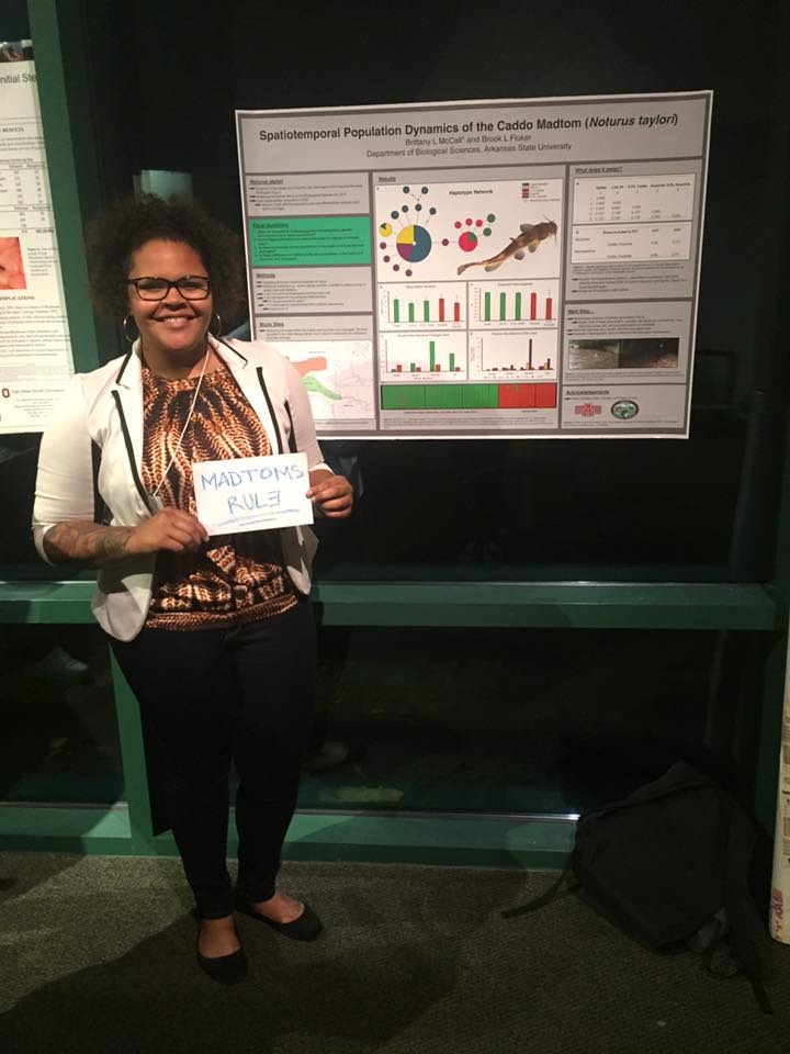 Brittany presenting her research at the Southeastern Fishes Council annual meeting. Photo credit: Brook Fluker