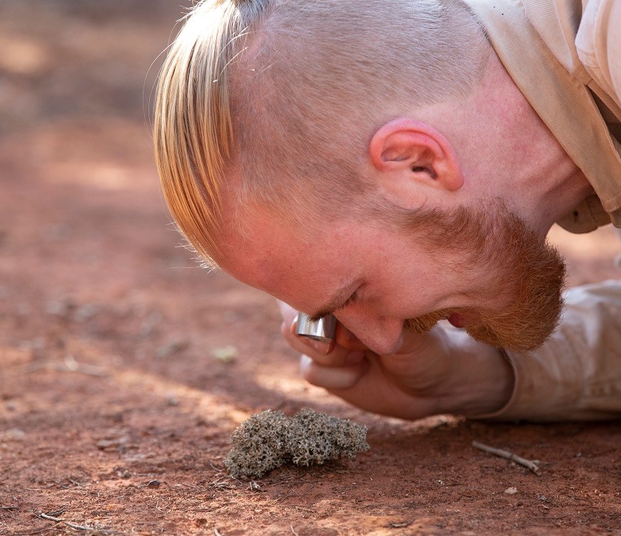 Max in the field. Photo by Alan Kwok