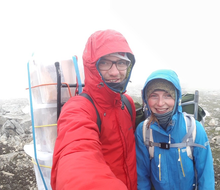 Ruben and Kristel in the field