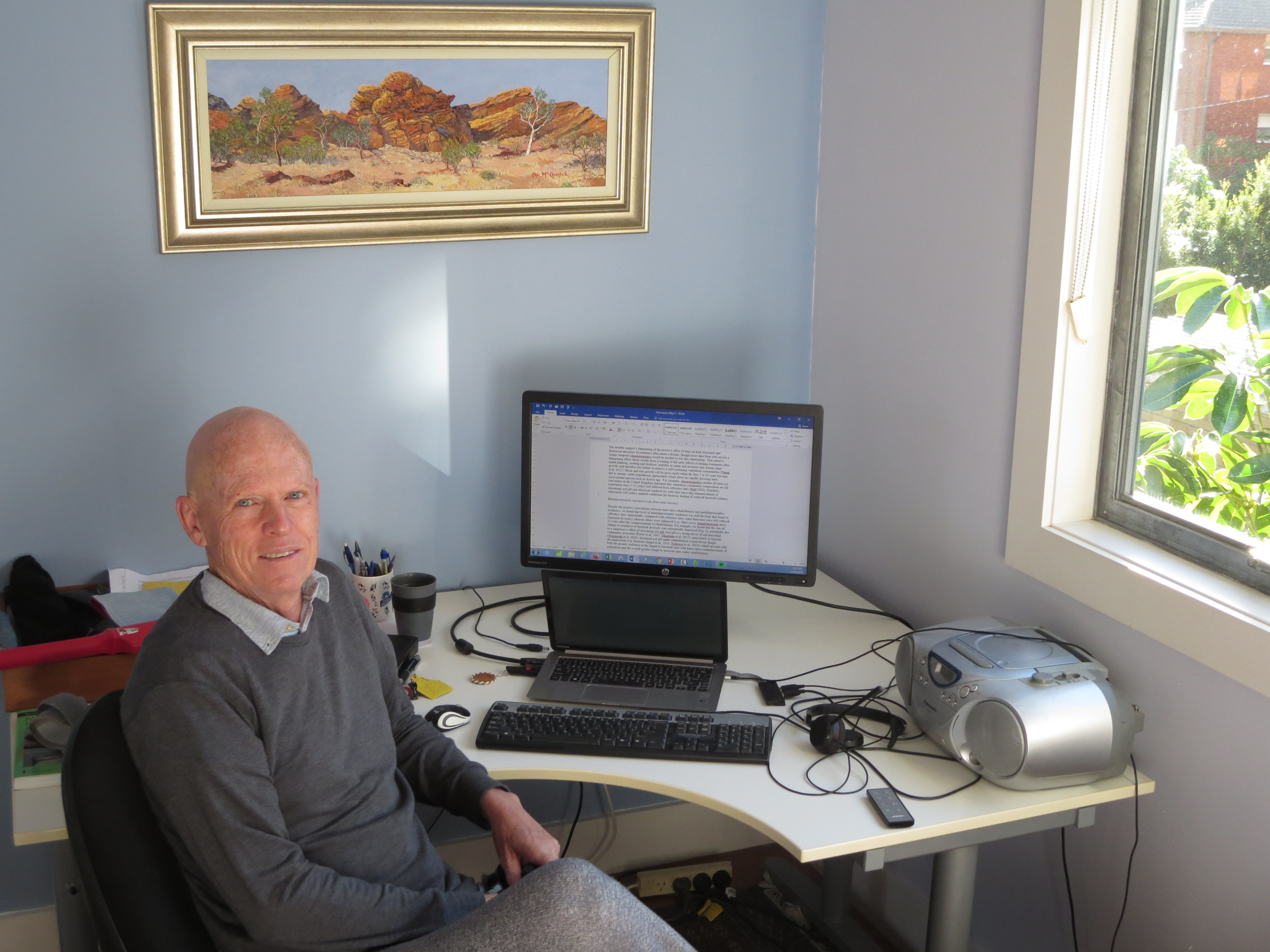 David Eldridge in his home office