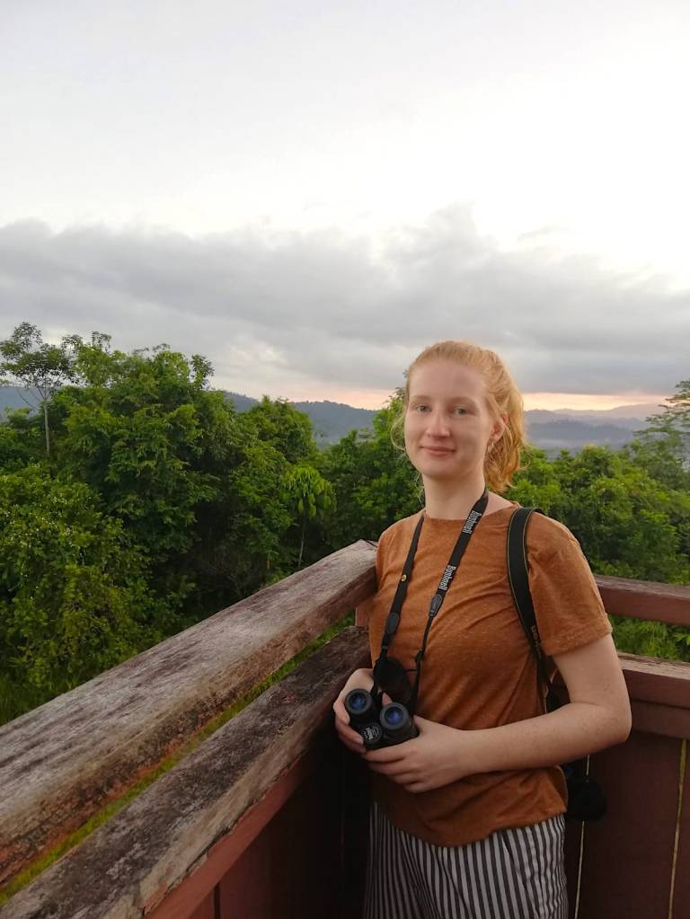 Emily Waddell in Danum Valley Conservation Area in Sabah (Photo credit - Charlotte Gallagher).
