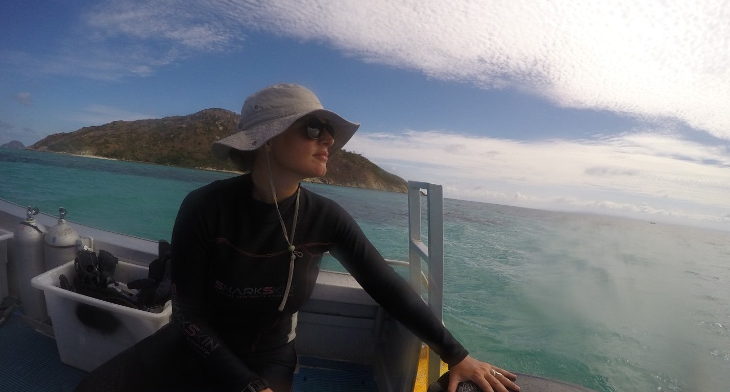 Dr. Lauren Nadler at the Lizard Island Research Station in Australia (photo credit Shaun Killen).