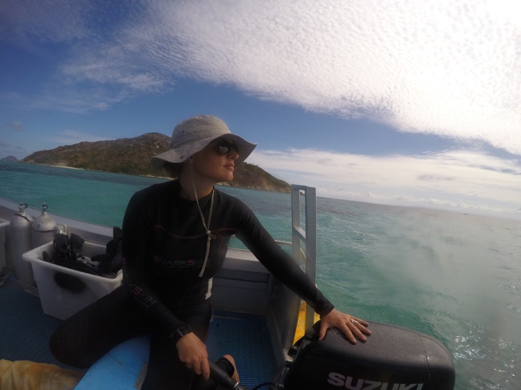 Dr. Lauren Nadler at the Lizard Island Research Station in Australia (photo credit Shaun Killen).