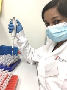 Anushika extracting DNA from common brushtail possum faecal samples